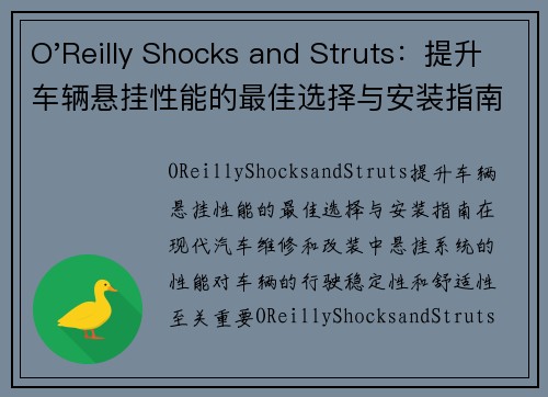 O'Reilly Shocks and Struts：提升车辆悬挂性能的最佳选择与安装指南